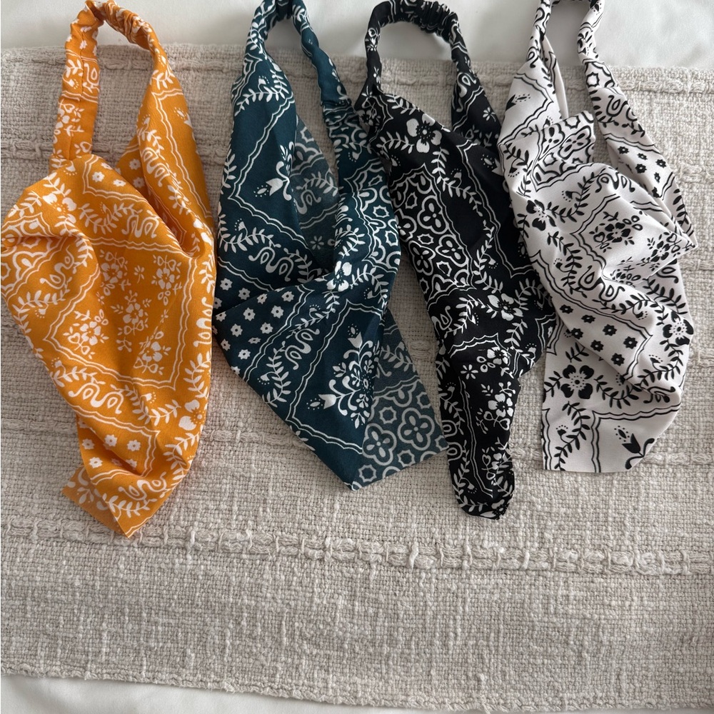 Set of Four Bandana Headbands in Assorted Colors